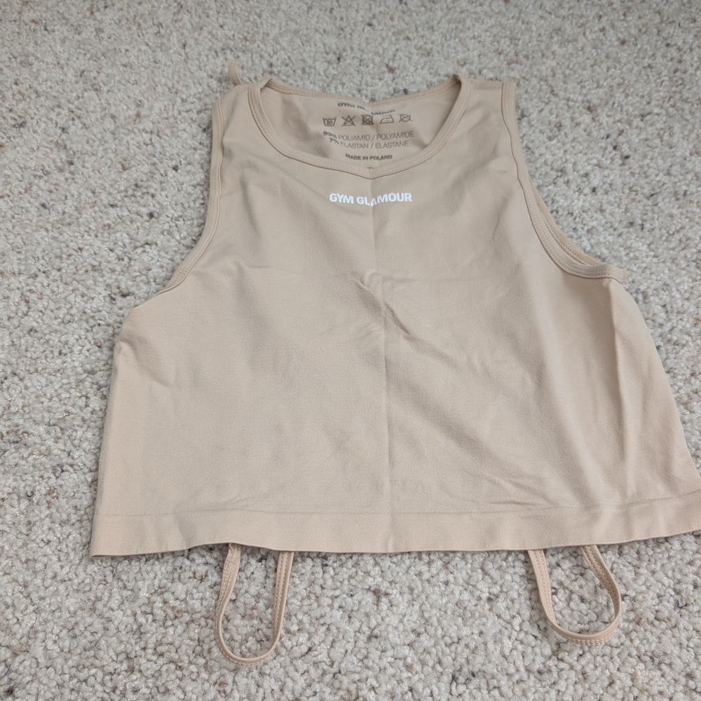 Glamour Women's Beige Tank Top